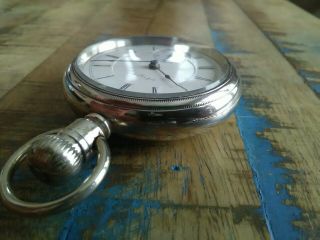 Elgin 18S Pocket Watch / B.  W.  Raymond 17J Adjusted,  Coin Silver Case / Serviced 3