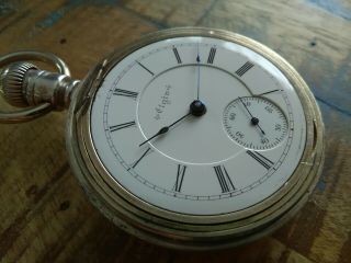 Elgin 18S Pocket Watch / B.  W.  Raymond 17J Adjusted,  Coin Silver Case / Serviced 8