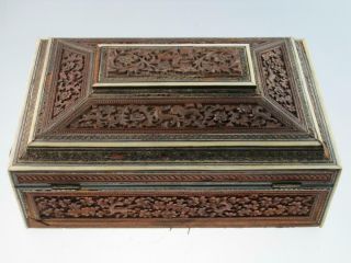 Large Antique 19th Century Anglo Indian Sewing Box Circa 1880 8