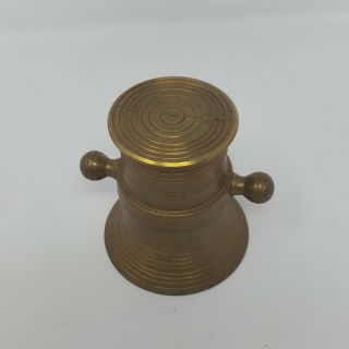 Vintage Solid Brass Mortar and Pestle Unique Design 4 