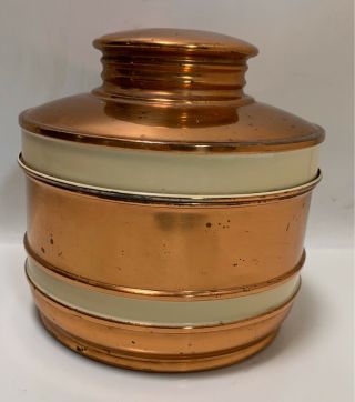 Vintage Chase Copper Art Deco Storage Container/jar With Lid