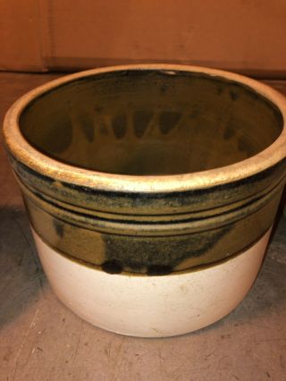 3 Stoneware Salt Glazed Butter Crock Bowls 10”,  7.  5”,  6” Dia In Great Shape 6