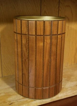 Vintage Mid Century Danish Atomic Ranch TRASH CAN Waste Basket MCM. 2