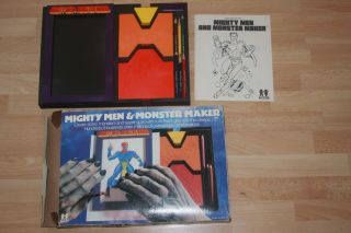 vtg complete Tomy Mighty Men and Monster Maker rubbing plates drawing $0 SHPG 4