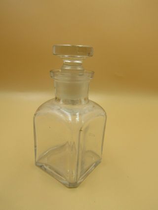 Vtg.  W.  T & Co.  Glass Apothecary Jar With Glass Stopper - Small