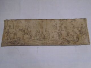 137 - Old Tapestry Antique Wall Hanging 20 Century 137 X 47 Cm