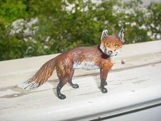 Vintage Austrian Bronze Red Fox Figurine 4 " Long By 2 1/2 " Tall