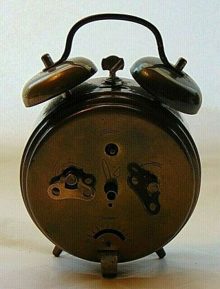 Vintage Old Rare Wind Up Table Alarm Clock Jerger Made in West Germany 2
