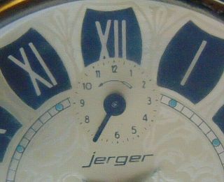 Vintage Old Rare Wind Up Table Alarm Clock Jerger Made in West Germany 8