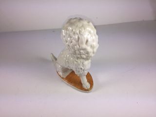 Antique Victorian Porcelain White Poodle Dog Mantle Shelf Figure 4