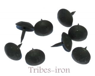 60 Black Clavos 1 " Round Head Nails Forge Wrought Iron Furniture Door Decor Stud