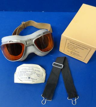 Chas.  Fischer Boxed An - 6530 Flying Goggles W/one Piece Cushion & Accessories