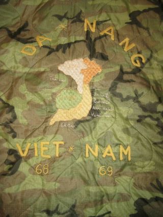 VIETNAM TOUR JACKET 68 - 69 DA NANG ERDL CAMO PONCHO LINER 3