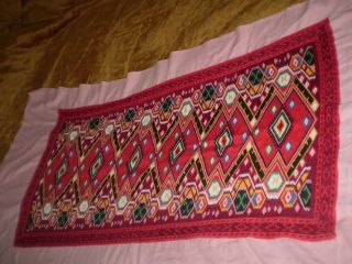 RARE vintage hand - embroidered multi - color Tapestries 8