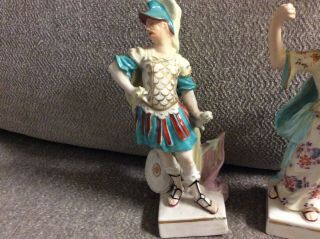 Pretty Antique German Volkstedt ? Porcelain Gladiator Figurines 6
