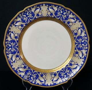 Rosenthal Blue and Gold Gilt Dinner Plate Birds of Paradise 1063 - Gorgeous 3