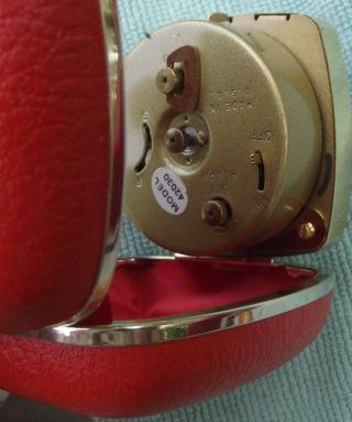 Vintage WESTCLOX 42030 Red Case Travel Alarm Clock Made in USA 3