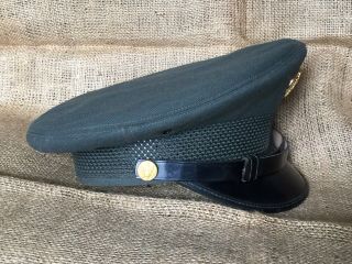 Military Issue Vintage US Army Green Dress Uniform Wool Visor Cap Hat 6 - 7/8 3