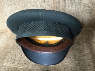 Military Issue Vintage US Army Green Dress Uniform Wool Visor Cap Hat 6 - 7/8 5