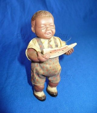 Pre - War Wind - Up Celluloid Black Americana Toy Poor Pete Watermelon Boy Vintage