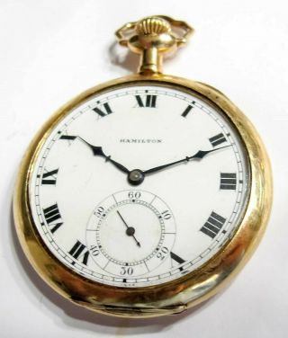 1913 - 14k Gold Filled 12s - Hamilton 900 - 19 Jewels - Pocket Watch (1868)