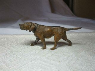 Hound Pointer Dog Germany By Heyde Germany Cold Painted Metal C1900