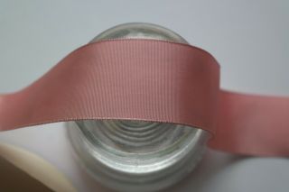 10 Yard 1 1/2 Wide Vtg Roll Grosgrain Pink Ribbon Hat Dress Millinery 17