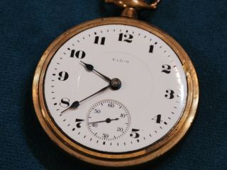 Vintage 1919 ELGIN 18 Size GF 17J Pocket Watch - - For Repair /Parts 5