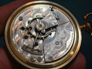 Vintage 1919 ELGIN 18 Size GF 17J Pocket Watch - - For Repair /Parts 7