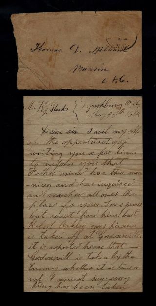 46th North Carolina Infantry Confederate Civil War Letter From Lynchburg,  Va