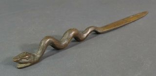 Arts & Crafts German Ferdinand Von Miller Bronze Snake Letter Opener Paper Knife