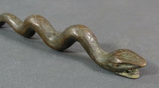 Arts & Crafts German Ferdinand von Miller Bronze Snake Letter Opener Paper Knife 4