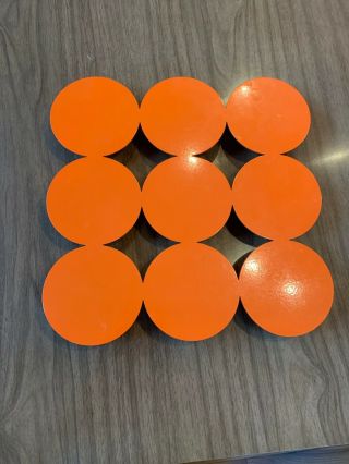 Mid Century Modern Metal Orange Trivet Pot Holder
