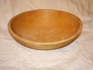 Primitive Vintage Weston Bowl Mill,  Vermont Wooden Dough Bowl 15 Inch Diameter