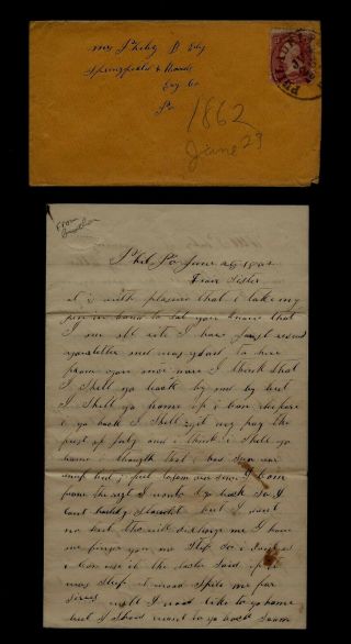 64th York Infantry Civil War Letter - Wounded At Battle Of Fair Oaks