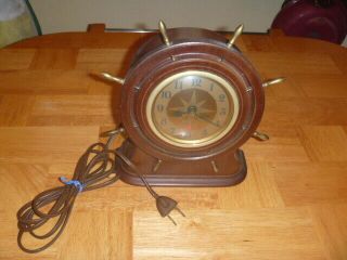Vintage Seth Thomas Captains Ships Wheel Electric Clock
