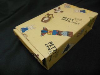 Vintage Japanese Mi - ken Petty Duck Moving Eyes Clock w/Key,  Pendulum & Box 6
