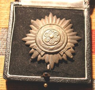 Wwii German Ostvolk Medal 1cl With Swords & Case Rare Order Russia