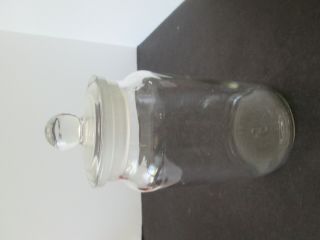 Vtg Clear Glass Apothecary Jar 10 Inch With Ground Stopper Lid British Made 3872