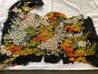 Gorgeous Old Hand Stitched Silk Remnant
