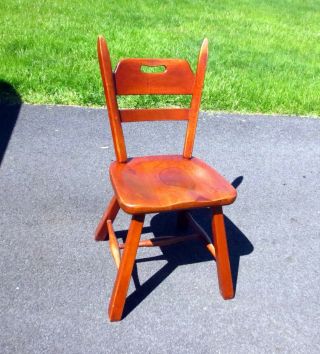 Vintage Cushman Colonial Creations Vt Hard Rock Maple 4125 Crown Back Chair