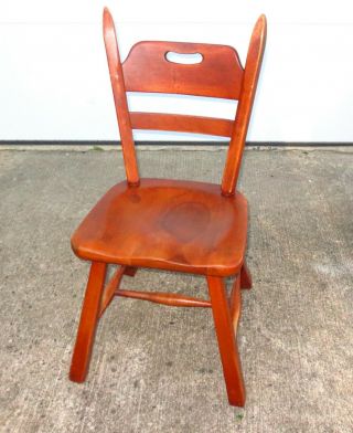 Vintage Cushman Colonial Creations VT Hard Rock Maple 4125 Crown Back Chair 2