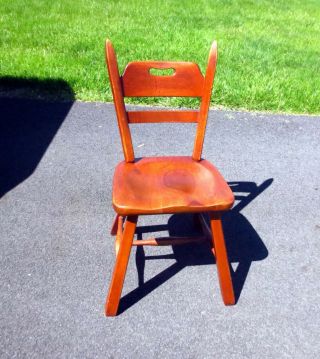 Vintage Cushman Colonial Creations VT Hard Rock Maple 4125 Crown Back Chair 7