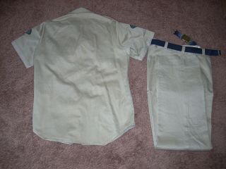 U.  S.  ARMY 1970 KHAKI SUMMER UNIFORM / SHIRT SMALL & PANTS 30 x 31 and Black Belt 2