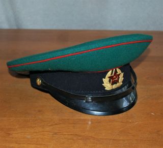 Vintage Nos Ussr Russian Soviet Army Officer Hat Cap Green Sz.  60 Xxl W/tag