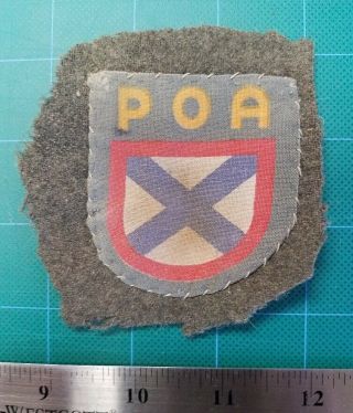 WW2 German POA Sleeve Shield insignia patch Cut Off on Tunic Volunteer Russian 2