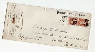 1866Letter & Postmarked Envelope Raleigh,  NC Paymaster General 2