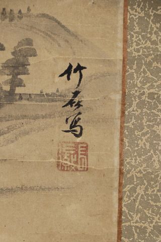 JAPANESE HANGING SCROLL ART Painting Sansui Landscape Asian antique E7568 3