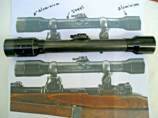 WWII GERMAN ZF39 bmj DIALYTAN 4X Sniper Scope Mauser K98 Hensoldt Wehrmacht BMJ 3