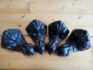 Set Of 4 Vintage.  Cast Iron Ball And Claw Bath Feet Roll Top Victorian Retro